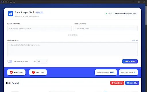JD Data Scrapper Tool – Mabilis na Pag-extract ng Leads - Screenshot 4