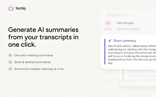 Tactiq: AI Meeting Note Taker para sa Google Meet, Zoom, MS Teams - Screenshot 3