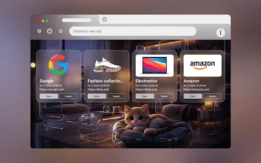 I-customize ang New Tab: Visual Bookmarks gamit ang Webdoka - Screenshot 1