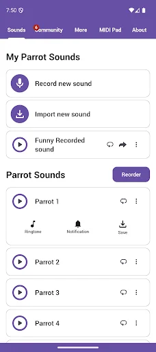 I-download ang Parrot Sounds – Pinakamahusay na Parrot Soundboard - Screenshot 1