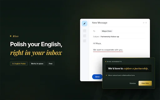 Ries AI: Magsulat at Magsalin ng English nang Propesyonal - Screenshot 1