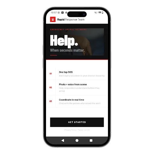 I-download ang Rapid Response – SOS Alerts para sa mga Hayop - Screenshot 1