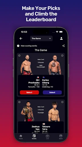 I-download ang MMA Fantasy App – Hulaan ang Laban at Manalo Ngayon - Screenshot 2