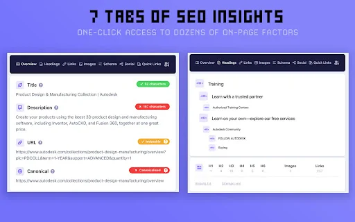 I-download ang Detailed SEO Extension – Mabilis na SEO Analysis - Screenshot 2