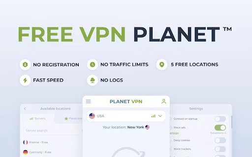 Planet VPN: Mabilis at Libreng VPN para sa Chrome – I-download Ngayon - Screenshot 1