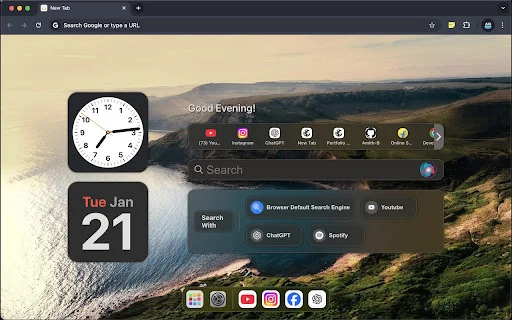 Mac New Tab: Gawing Estilo macOS ang Iyong Browser – I-download - Screenshot 1