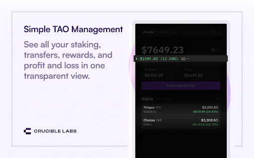 Download Crucible Wallet: Pinakamahusay na TAO Staking Wallet - Screenshot 3
