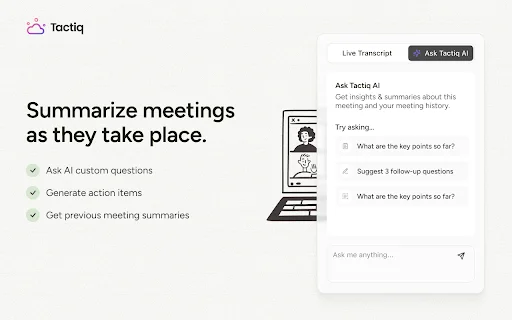 Tactiq: AI Meeting Note Taker para sa Google Meet, Zoom, MS Teams - Screenshot 2