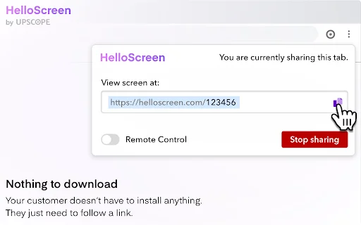 HelloScreen para sa Chrome – Mabilis na Screen Sharing para sa Sales - Screenshot 2