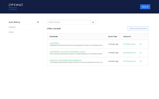 OPSWAT File Security: Proteksyon sa Browser na May Multi-Engine - Screenshot 1